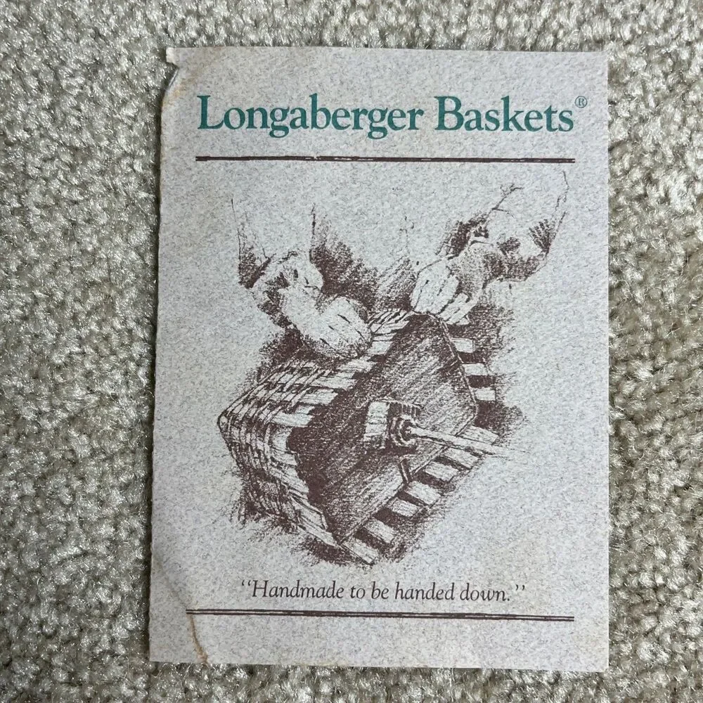 HTF Longaberger 1989 Bread Basket, Liner, Plastic Insert, Bread Brick w/Receipts
